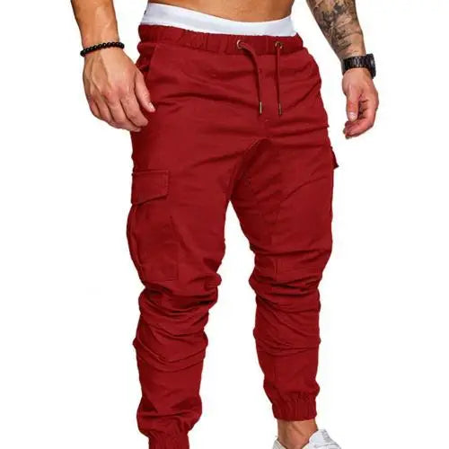 50%HOT2022 New Men's Casual Jogging Pants Solid Color Pocket Pants Sports Pants Men's Trousers Street Hip Halen Jogging Pants