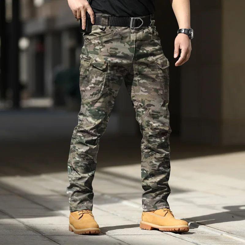 2025 New Spring-Autumn Outdoor Stretch Water-Resistant Hiking Trousers - Wear-Resistant Desert Camouflage Tactical Military Util