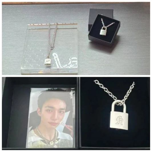 Punk Retro Metal Lock Necklace Men's and Women's Jewelry Couple Huang Xuanchen's Fan Collection Exquisite Fashion Matching