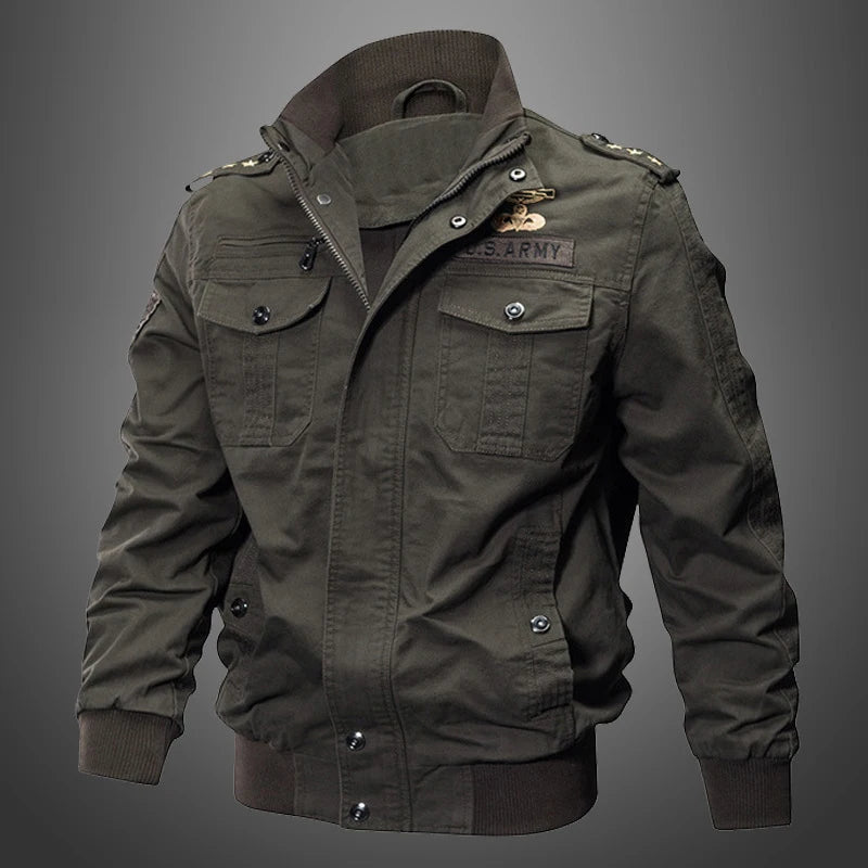 New Business Casual Jackets Man Winter Fleece Tactical Jacket Embroidery Windproof Multiple Pockets Outdoor Workwear Coat