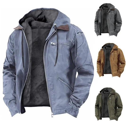Men's Jacket New Fashion Casual Hooded Zipper Coat Retro Streetwear Lightweight Versatile Outerwear Spring Autumn