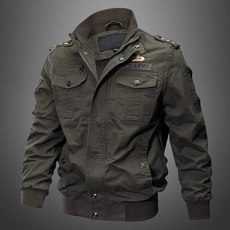 New Business Casual Jackets Man Winter Fleece Tactical Jacket Embroidery Windproof Multiple Pockets Outdoor Workwear Coat