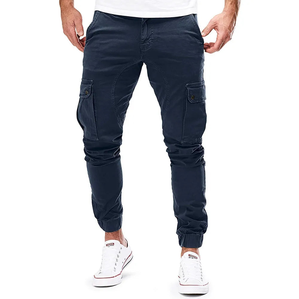 Men Pants Thin Fashion Casual Jogger Pants 2020 Streetwear Cargo Pants Men's Multi-pockets Trousers Fitness Gyms Sweatpants Mens