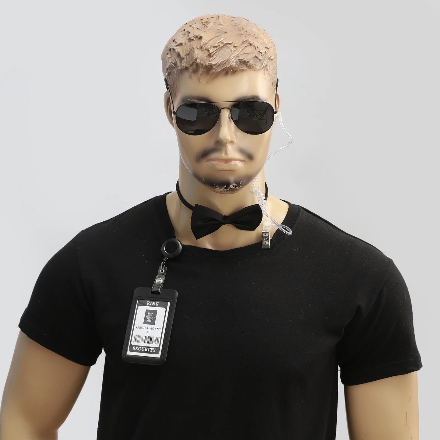 Agent Accessories Set Tie Earplugs Work Brand Glasses Hat Secret Security Service Costume for Teens Adults Cosplay Game Party